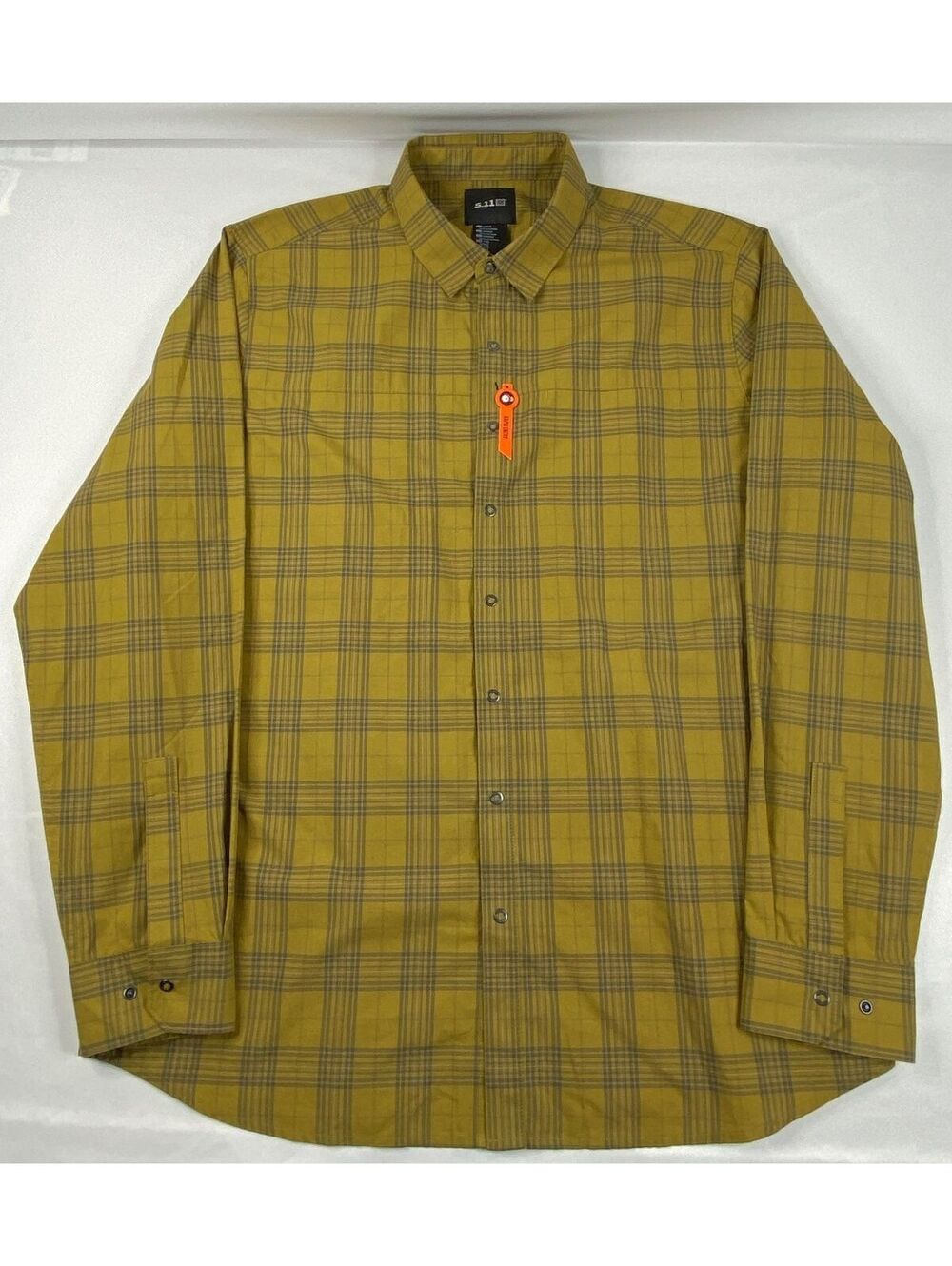 5.11 Tactical Yellow Plaid Long Sleeve Button Front Shirt